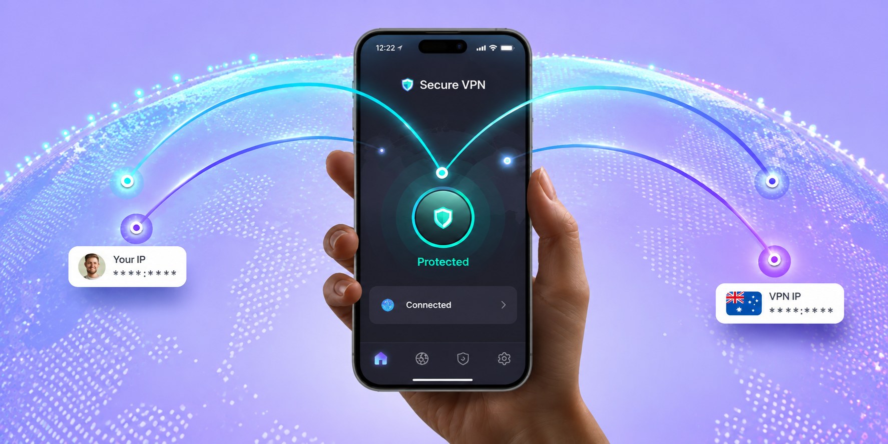 Proton VPN 客户端下载配图:手机与全球加密网络